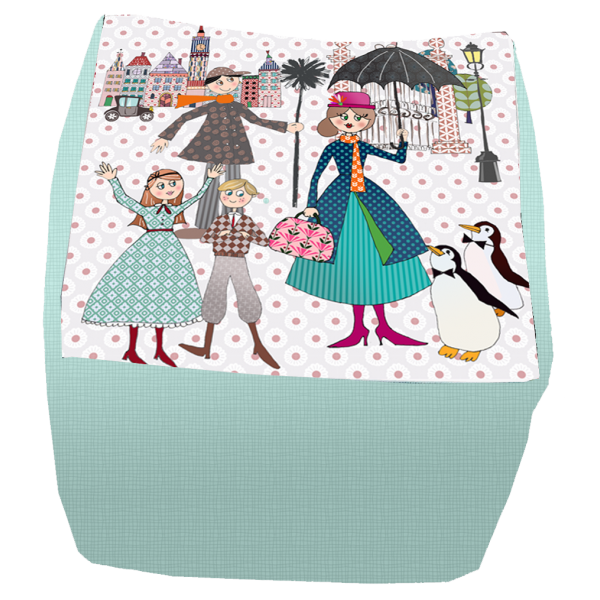 colourbox παιδικό υφασμάτινο πουφ ''Μαίρη Πόππινς'' PF33